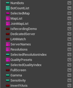 Multiple Properties implemented as Blueprint variables