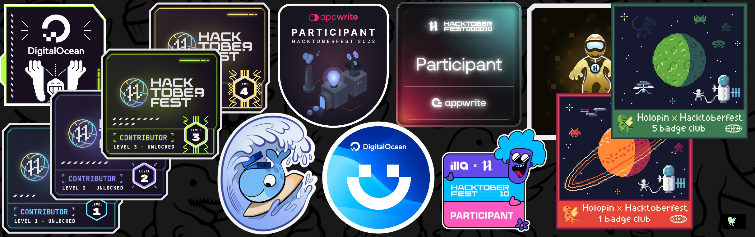 An image of @kaviiiiisha's Holopin badges, which is a link to view their full Holopin profile