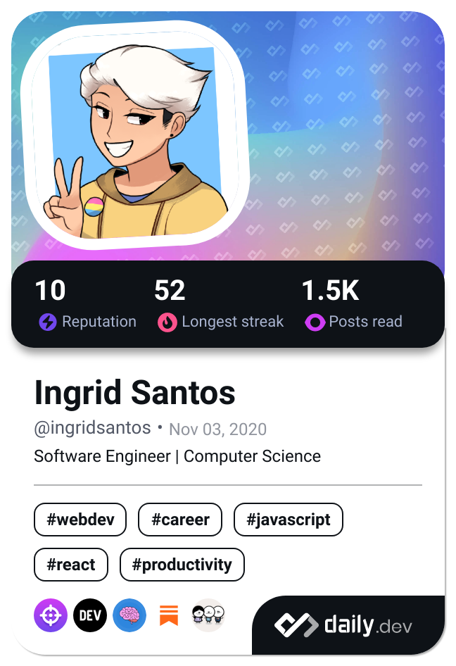 Ingrid Santos's Dev Card