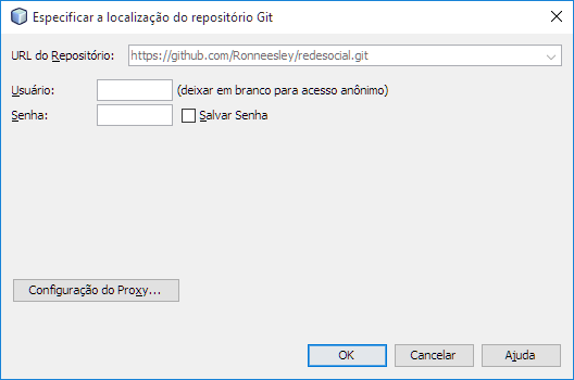 Informando o login para enviar