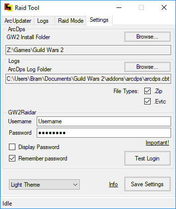 Settings preview