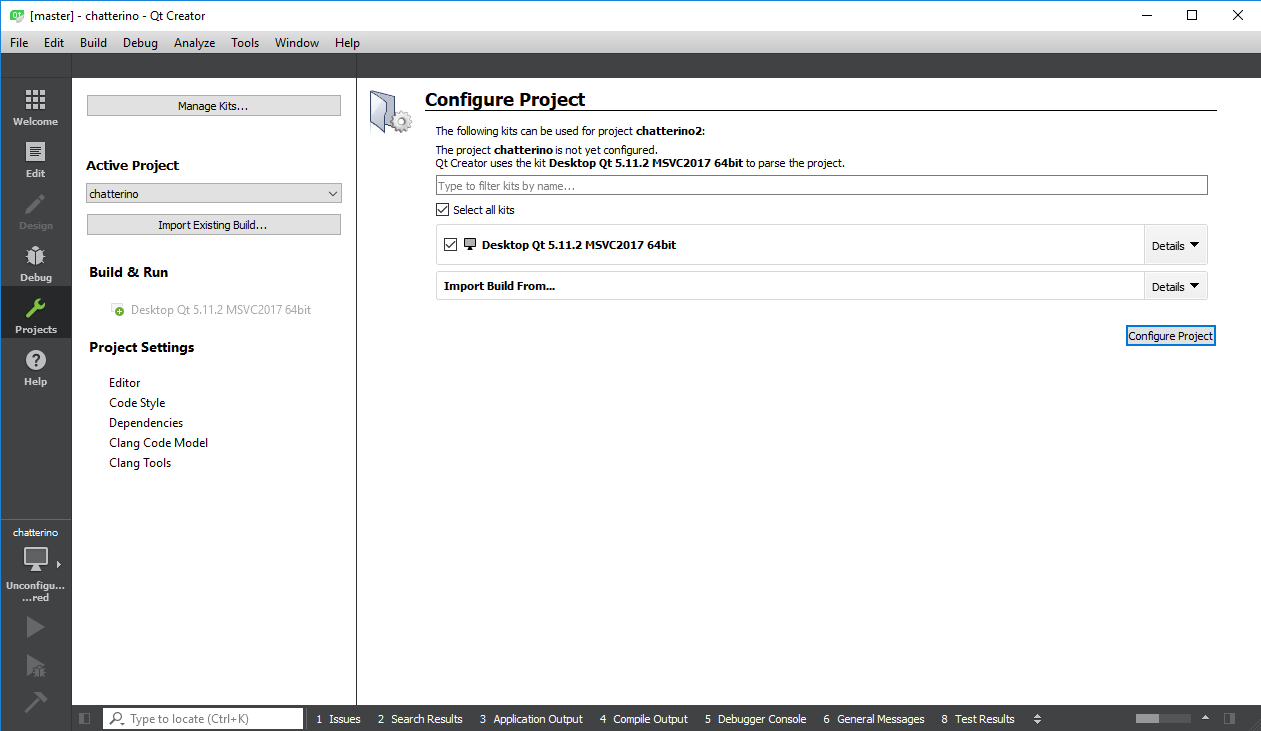 Qt Create Configure Project screenshot