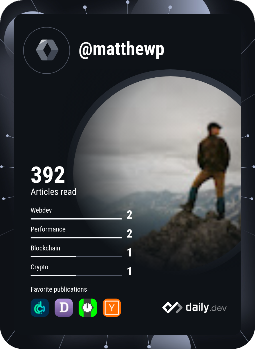 Matt Pryor's Dev Card