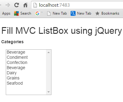 ASP.NET MVC List Box