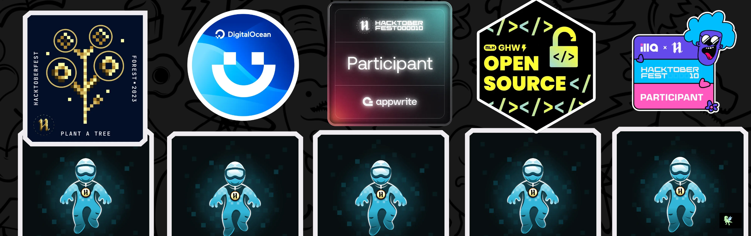 An image of @muditkashyap's Holopin badges, which is a link to view their full Holopin profile