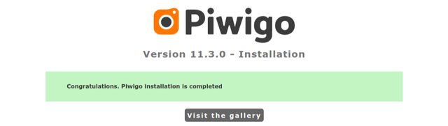 Piwigo Installation Successful