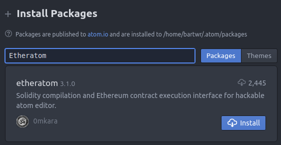 Install Etheratom