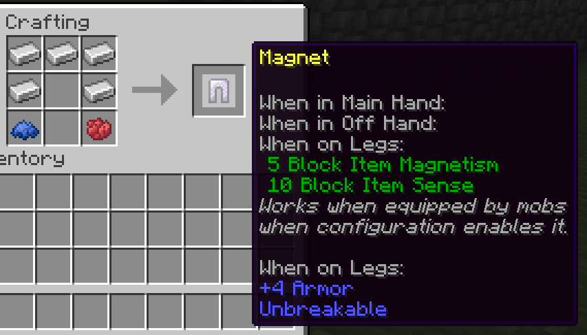 Magnet crafting recipe