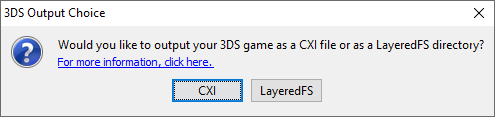 Image of 3DS output dialog