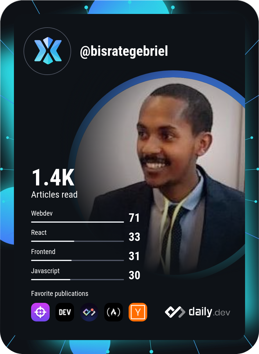 Bisrategebriel Fisseha's Dev Card