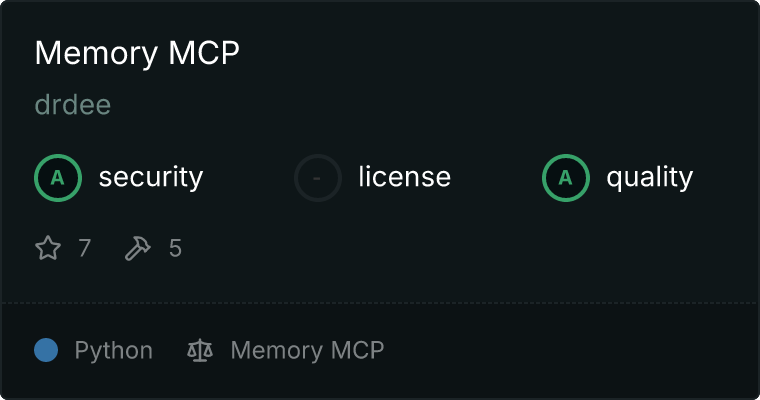 Memory MCP server