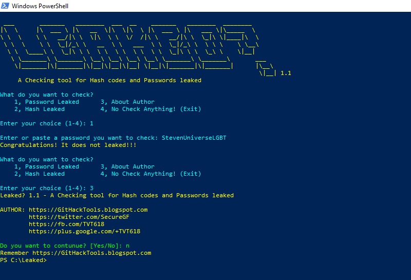 Run Leaked? in PowerShell