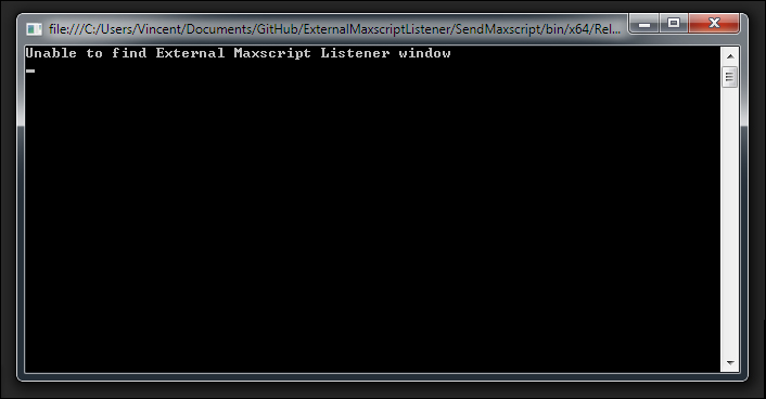 Unable to find External Maxscript Listener error message