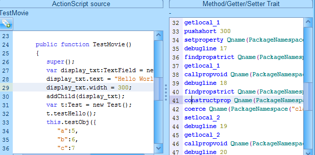 Editing ActionScript