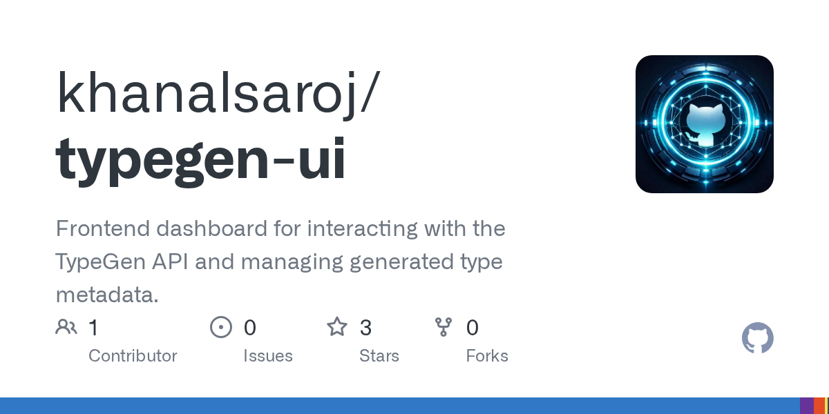 typegen-ui — Type generation frontend interface