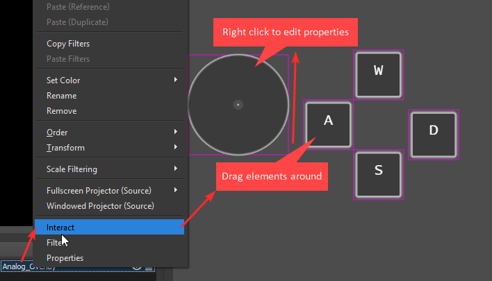 Edit/move overlay elements