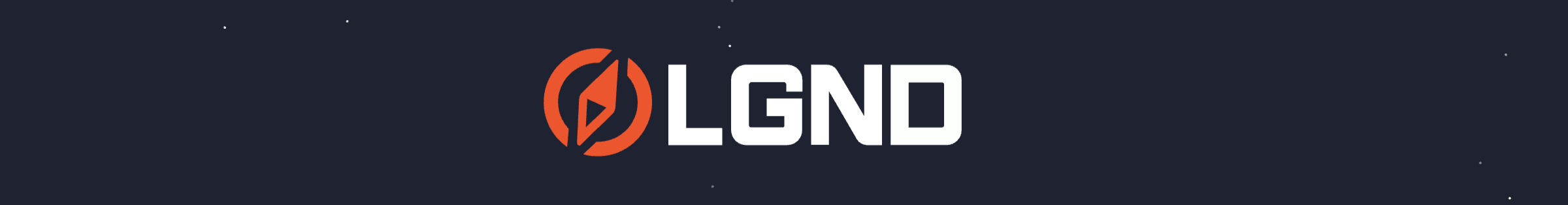 The LGND compass logo on a starry background.