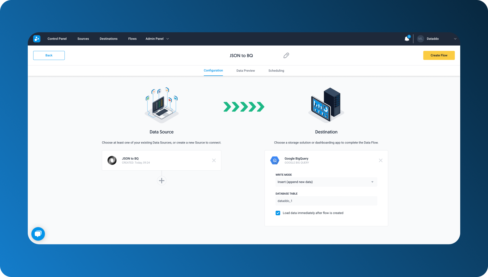 Dataddo - Create flow