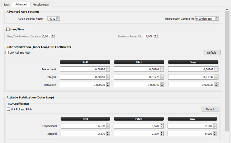 Stabilization Configuration AdvancedA