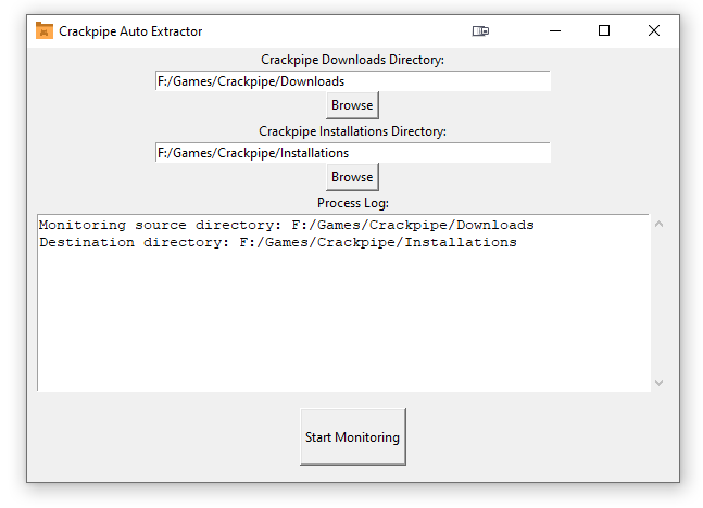 Crackpipe Auto Extractor + Monitor Application.