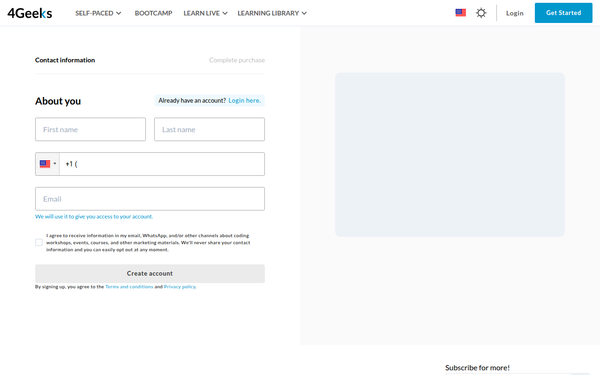 Screenshot of /checkout