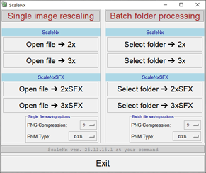 Main ScaleNx program GUI