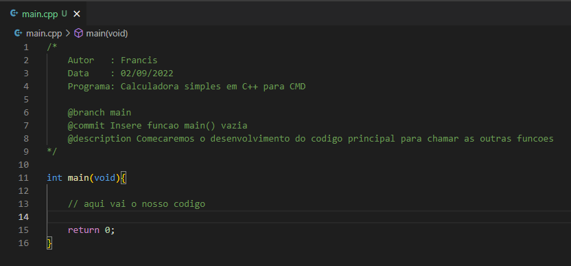 Utilizando branch, commit e description