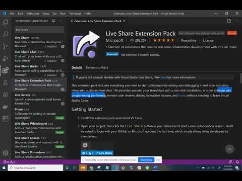 VSCode Extensions - Live Share Video