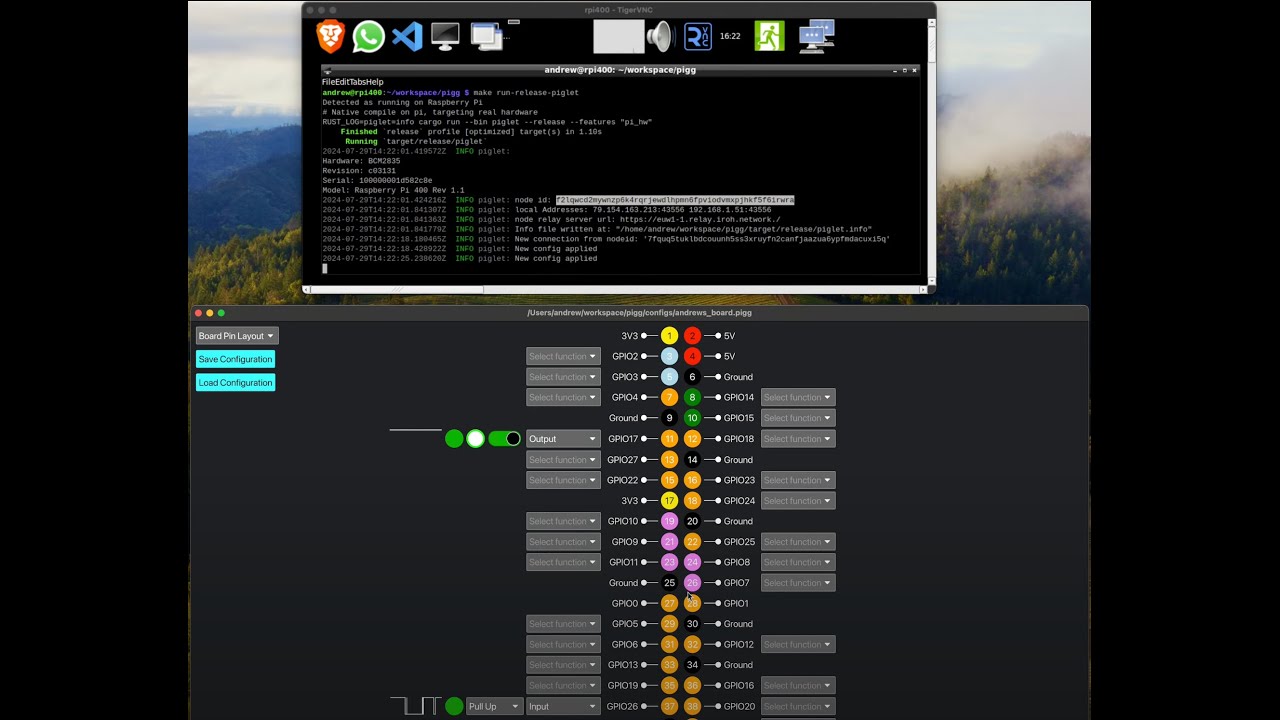 Remote GPIO from piggui to piglet using Command Line option