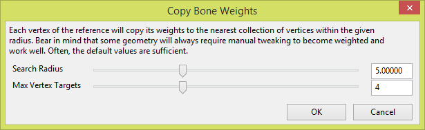 Weight Copy Options