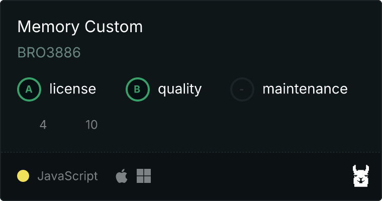 Memory Custom MCP server