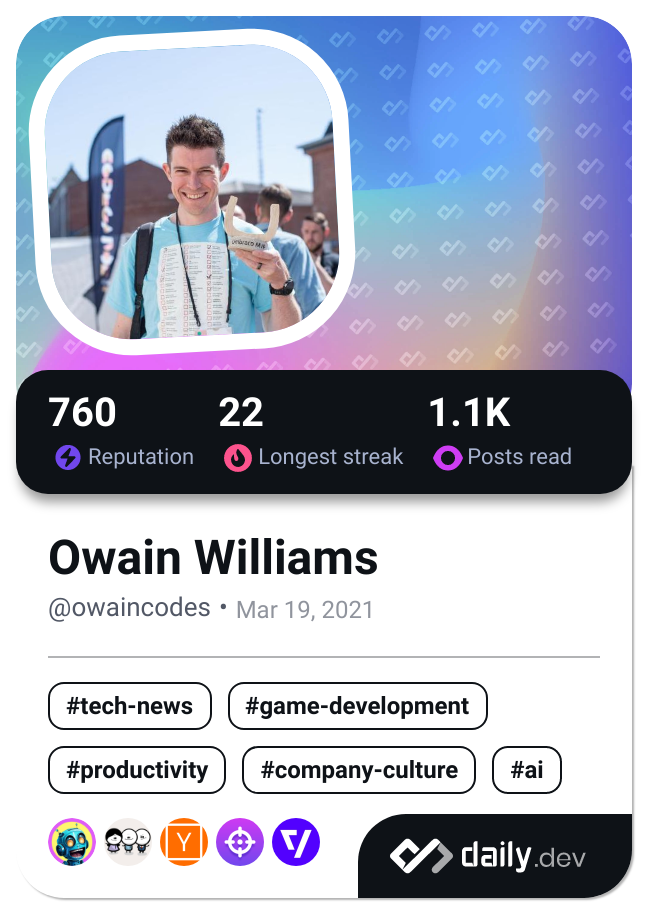 Owain Williams's Dev Card