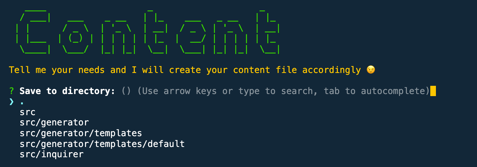 Create a content file automatically