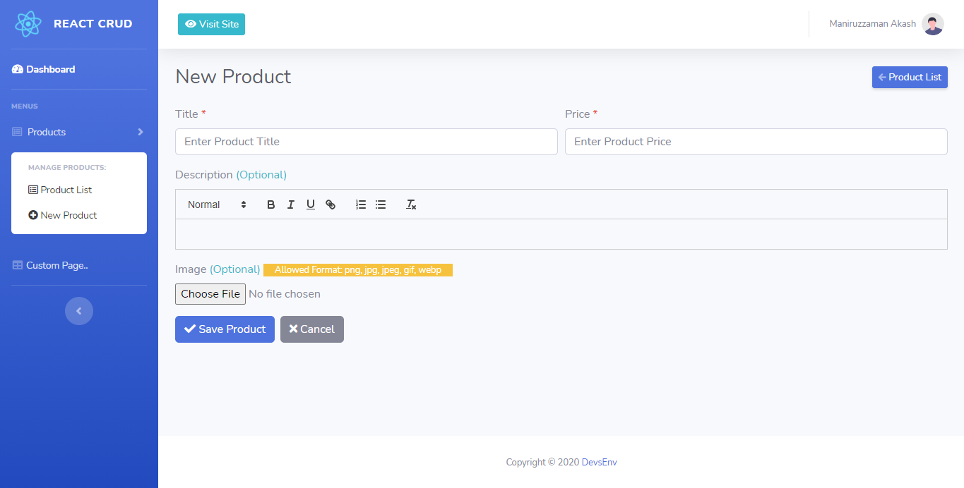 4-Product-Create-Page