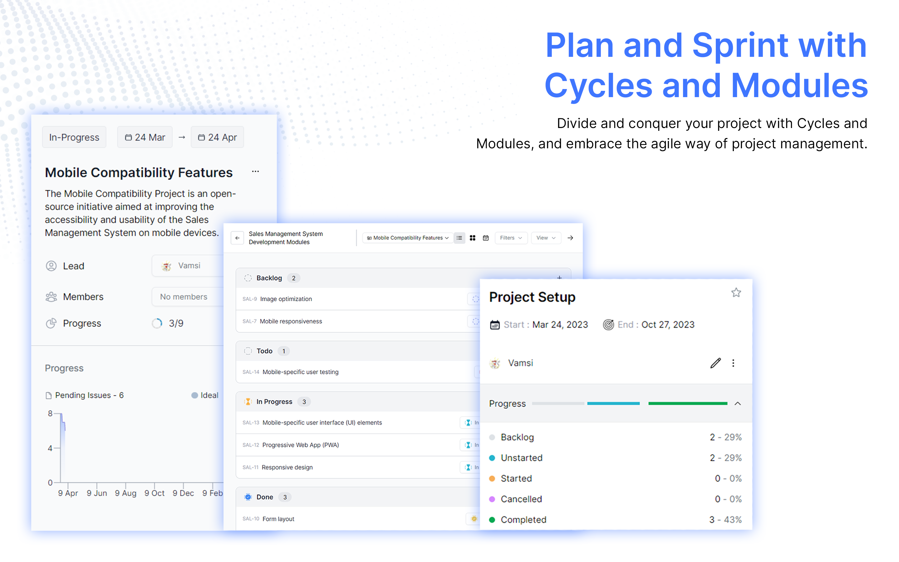 Plane Cycles and Modules