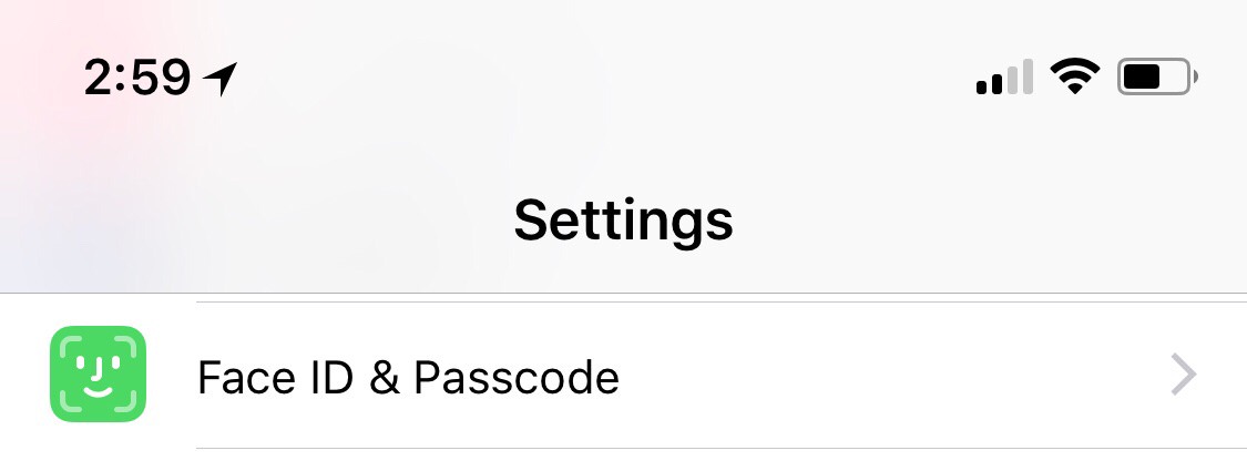 Collapsed header in Settings