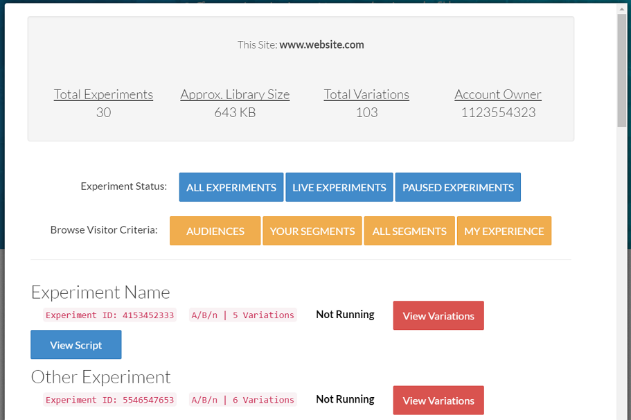 Optimizely Analysis Tool