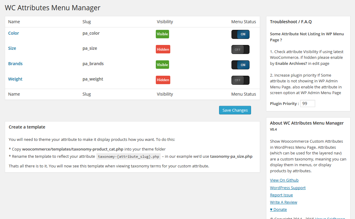 Settings Page