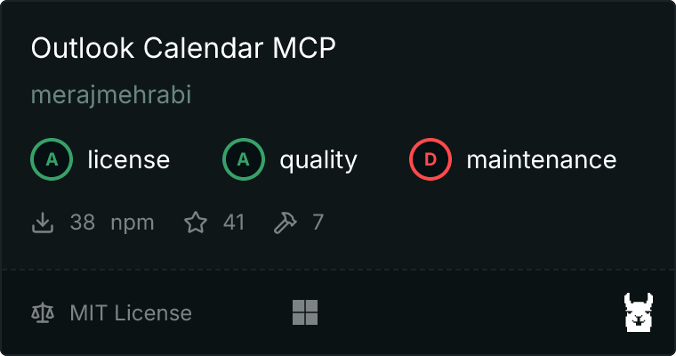 Outlook Calendar MCP server