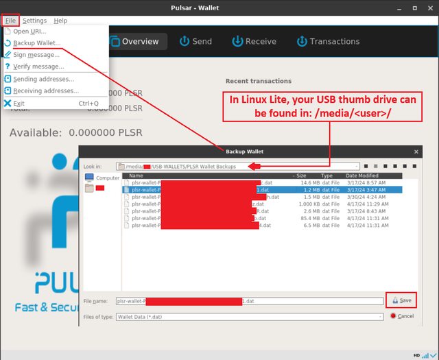 After encrypting your PLSR wallet, create a backup of it with a descriptive naming scheme and place on a removable thumb drive.