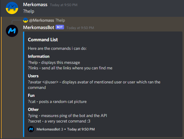 ?help command