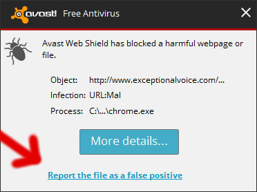 Avast report false positive