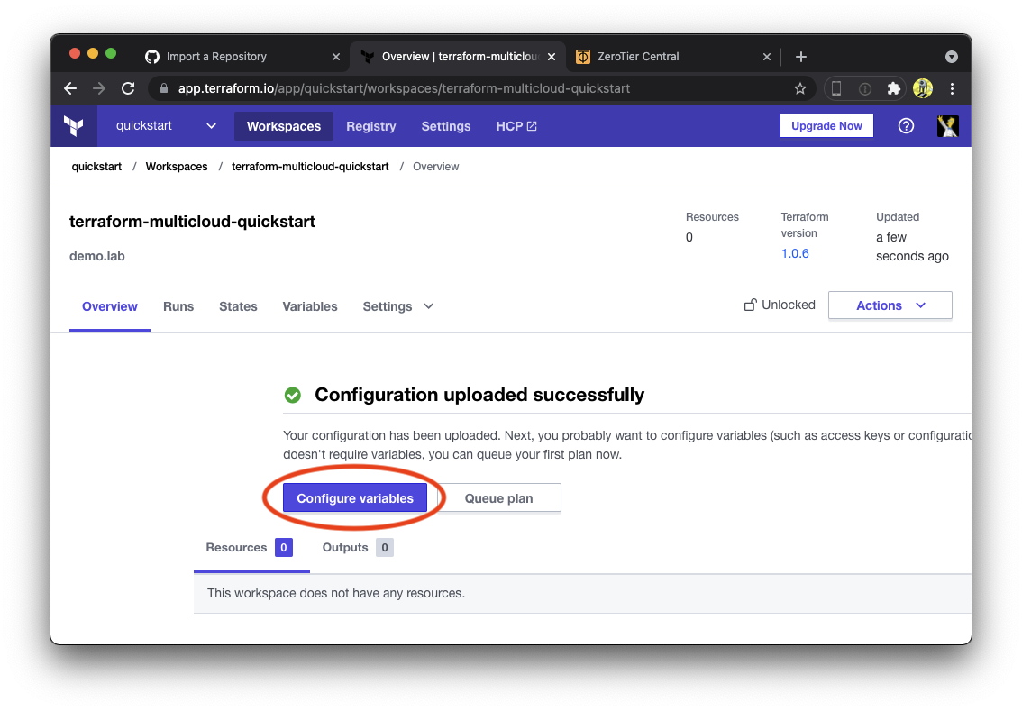 configure variables