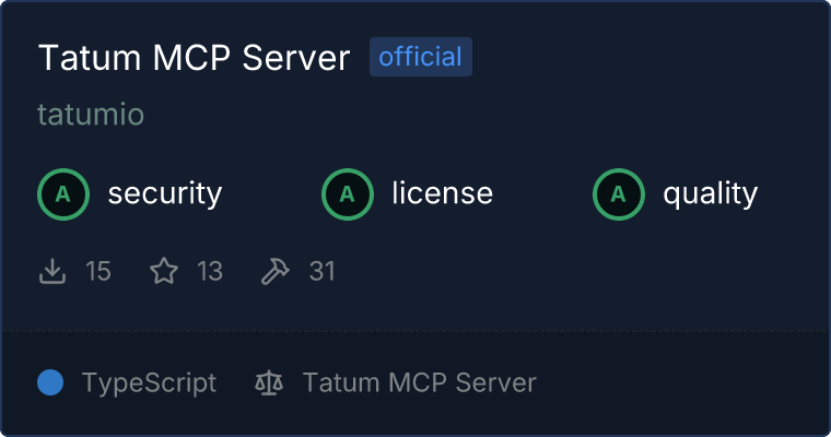 Tatum Server MCP server