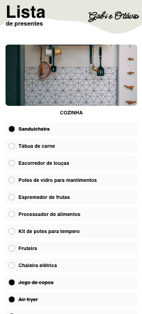 Página de categoria de presentes