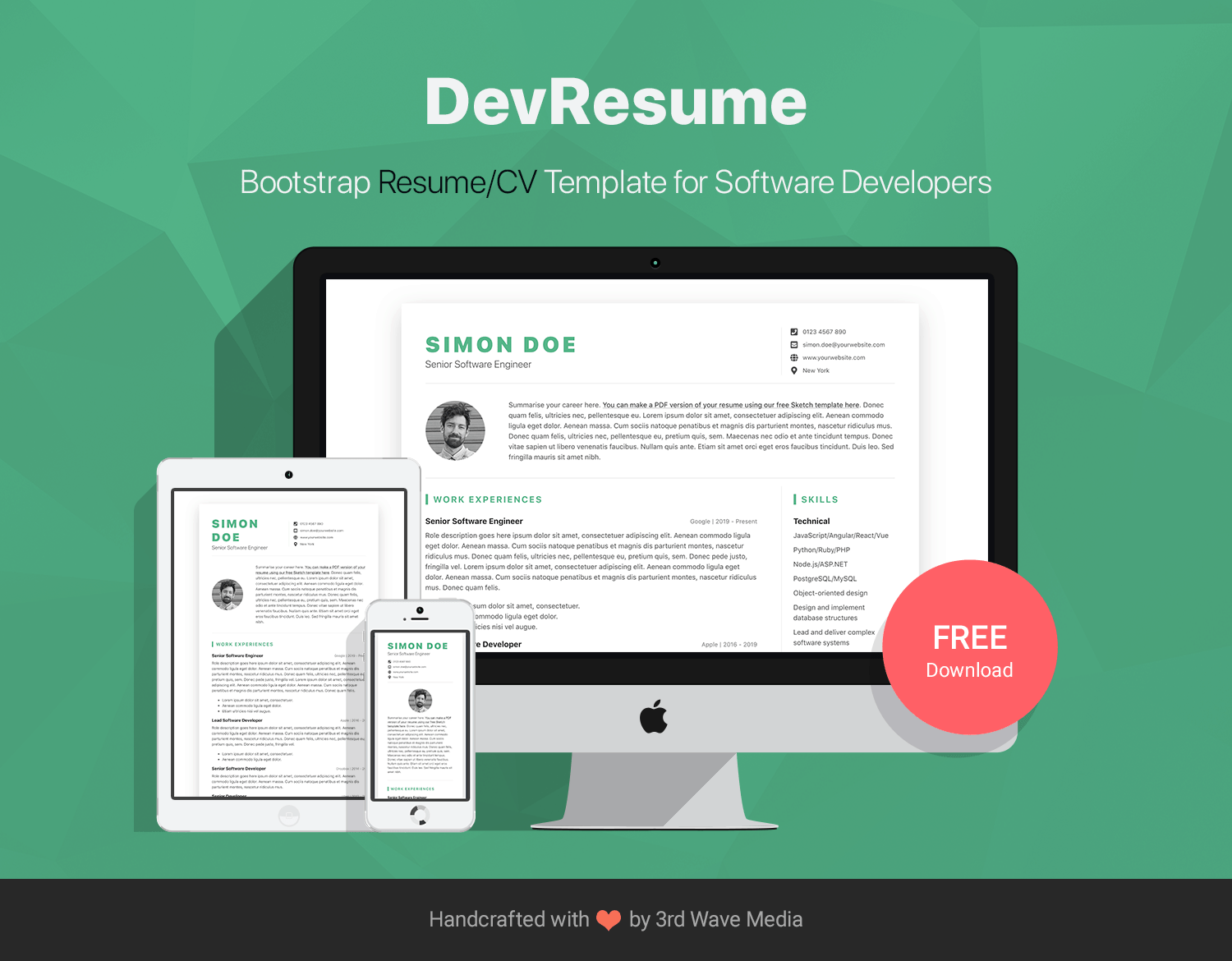 DevResume - Bootstrap 5 Resume/CV Template for Developers