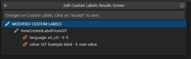 Custom Labels Editor Summary