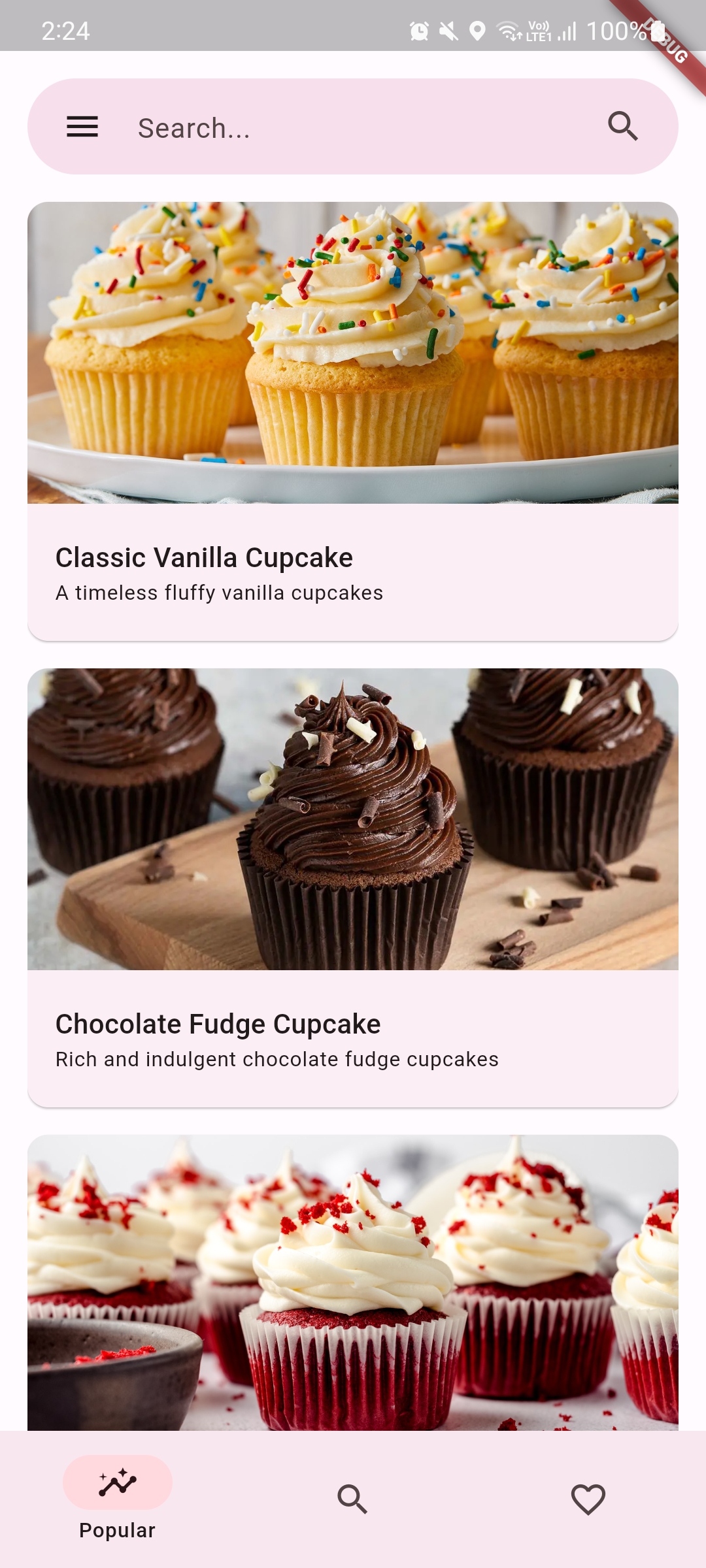 CupCakeLab Home Screen