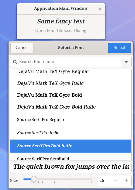 fontchooserdialog
