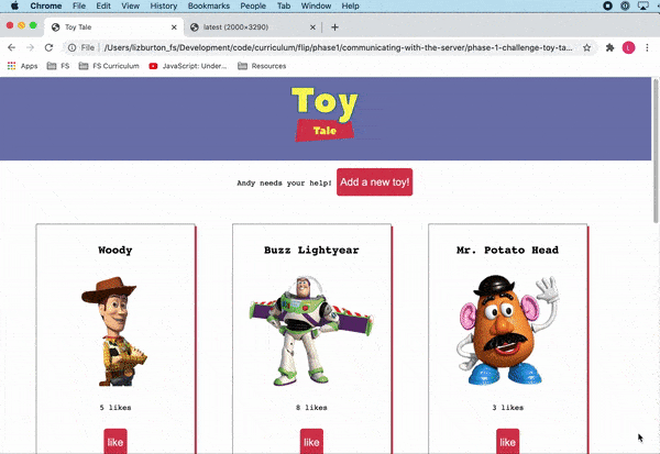 Toy Tale working app